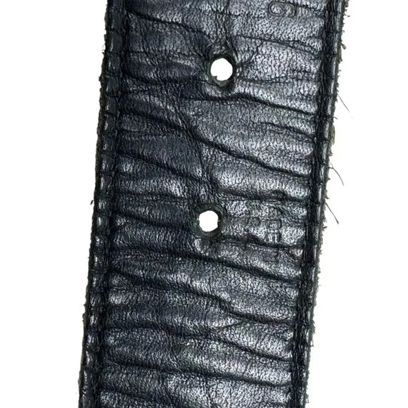 Trafalgar Braided Woven Leather Belt Black Mens size small vintage Made in USA - Picture 5 of 8